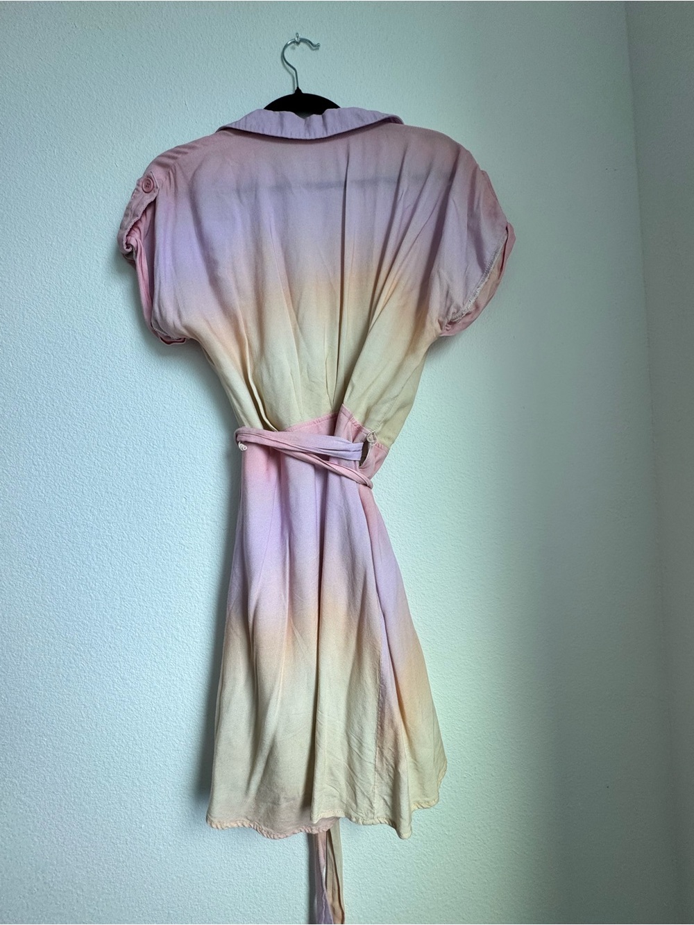 Gianni Bini Pastel Ombre Wrap Dress - Pink & Cream - Picture 5 of 5